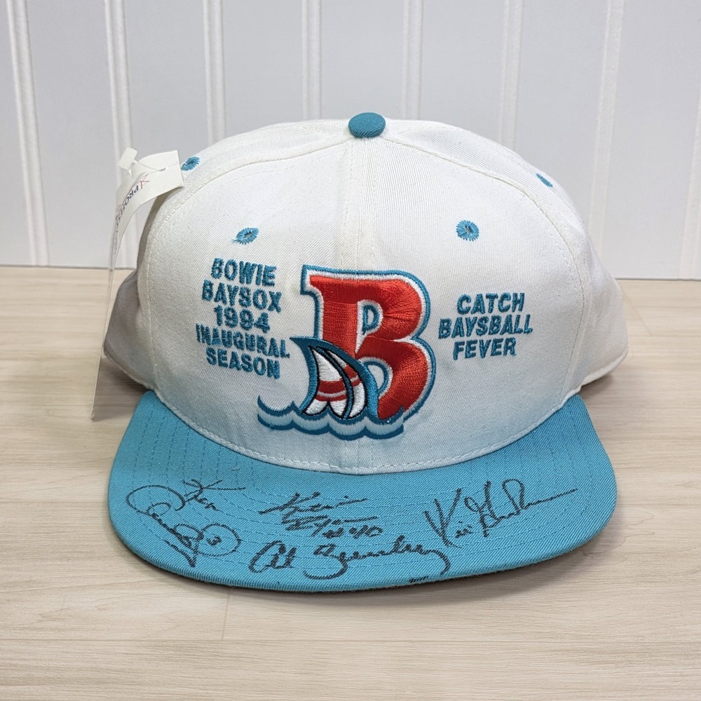 Vintage 1994 Bowie Baysox MiLB Minor League Baseball Snapback Hat Autographed